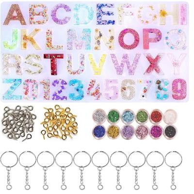 China 1263 73 Silicone Resin Crystal Tassel Epoxy Pendant Mirror Viable Mold DIY Alphanumeric Pendant Main Set for sale