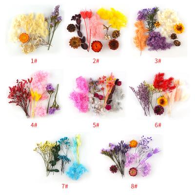 China 1304 viable diy crystal epoxy filling dry flower material package immortal flower embossed three dimensional dry hydrangea flower for sale