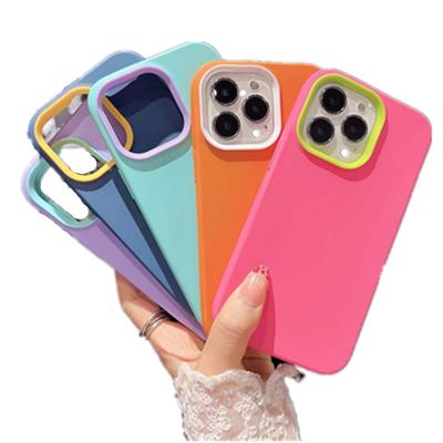 China Durable 1069 Liquid Silicone XR Case iPhone Three-in-One Contrasting Color Shockproof Protective Case for sale