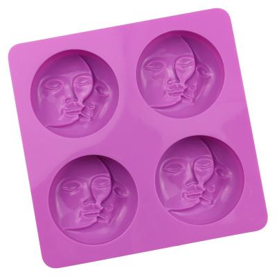 China 1033 4 Hole Double Face Round Soap Mold Handmade Chocolate Viable Silicone Mold Creative 1033 4 Hole for sale