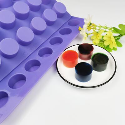 China Silicone 0709 56 Hole Viable Cylindrical Pet Biscuit Jelly Pudding Nougat DIY Cake Ice Tray Mold for sale