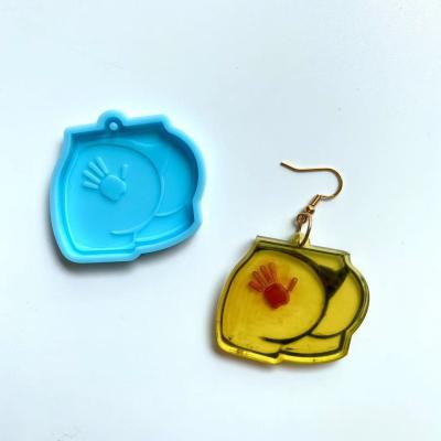 China W035 Crystal Epoxy Butt Shape Earrings Decoration Resin Silicone Contemporary Creative Pendant Mold for sale