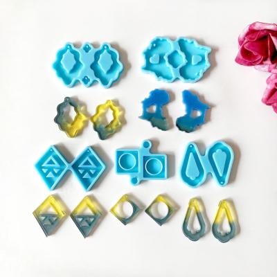 China 0631 DIY Geometry Silicone Earring Mold Cloud Epoxy Pendant Map Resin Stocked Pendant Mold for sale