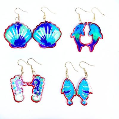 China W070 Shell Ocean Series Earring Silicone Stocked Fishtail Pendant Mold For Epoxy Resin Craft for sale