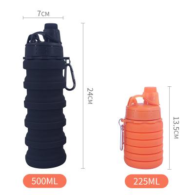 China 0129 Contemporary Portable Travel Fitness Silicone Water Sports Cup Folding Outdoor Recycling Telescopic Water Bottle for sale