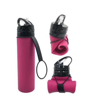 China 0130 Contemporary Outdoor Sports Silicone Water Bottle Mountaineering Climbing Portable Folding Water Bottle Water Cup for sale