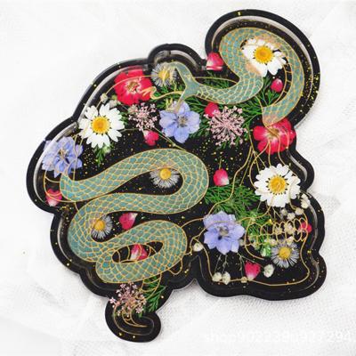 China 0210 DIY Viable Crystal Epoxy Resin Silicone Mold Decoration Dish Shiny Snake Shaped Jewelry Storage for sale