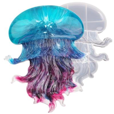 China 0149 DIY Creative Viable Crystal Epoxy Resin Jellyfish Marine Biological Mirror Silicone Mold new for sale