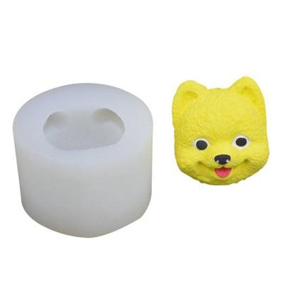 China Wholesale Fondant 060 High Level Diy Three Dimensional Dog Head Silicone Mold For Candle for sale