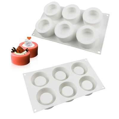 China 0202 Viable Dessert 6 Cup Pudding Mousse Cake Mold DIY Chiffon Cake Silicone French Baking Mold for sale