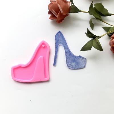 China W011 Amazone DIY Crystal Epoxy High Heels Keychain Silicone Mold Decoration Stocked Pendant Mold for sale