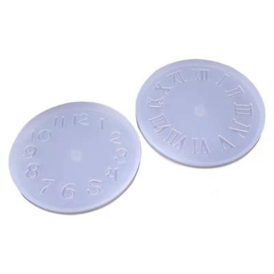 China New Design Silicone 075 Round Shape Clock Mold Large And Small Crystal Epoxy Clock Silicone Mold for sale