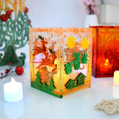 China Viable Home Decoration DIY 0858 Epoxy Resin Storage Box Creative Christmas Lantern Silicone Mold for sale