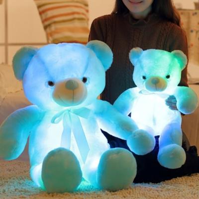 China Plush Factory Sale 30cm Led Shiny Bear Plush Toy Stuffed Toy Without Battery for sale