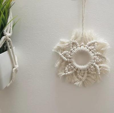 China Bohemia Six Star Cotton Macrame Wall Ornaments Christmas Gift Hanging Hand - Woven Boho for sale