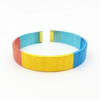 China INS Trendy Trendy Handmade Rainbow String Wrap Mix Color Bracelet Rainbow Rope Bracelet for sale