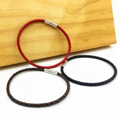 China Hot Sale CLASSIC Men's Classic Bracelet Braided Cow Leather Copper Magnetic Couple Bracelets for sale