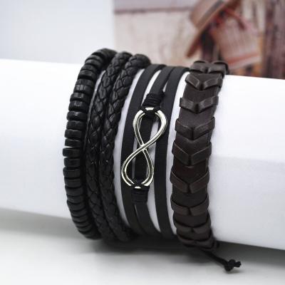 China Wholesale CLASSIC Handmade Multi Layers Bracelet New Arrival Mens Beads Leather Adjustable Wooden Bracelets For Men for sale