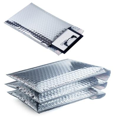 China Shockproof Waterproof Tearproof In Stock Customized Silver Color Size Bubble Mailer Padded Envelopes Bag Metallic Bubble Mailer Poly for sale