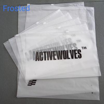 China Recyclable Hot Selling Resealable Zipper Clothes Packaging Frosted Plastic Ziplock Bag for sale