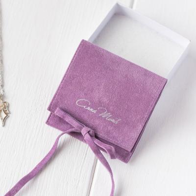 China Newest Natural Custom Jewelry Dust Bags Suede Microfiber Velvet Fabric Jewelry Packaging Bag White Black for sale