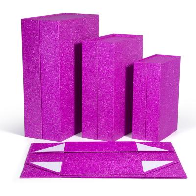 China Large Logo Cardboard Paper Box Luxury Magnetic Paper Gift Box Recyclable Wholesale Custom Purple Magnetic Packaging Box for sale