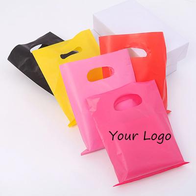 China Recyclable Wholesale Custom Logo Plastic Shopping Bag High Quality Die Cut Handbag For Gift Wrapping Boutique for sale