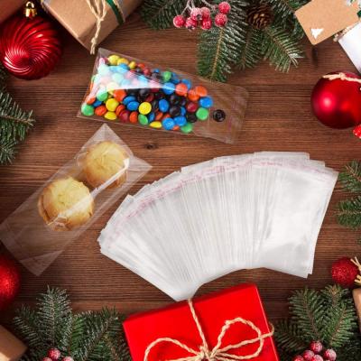 China Recyclable Self Adhesive Plastic Cellophane Flat Bags For Candy Cookies Pastries Chocolate Bakery Opp Clear Bags Small for sale