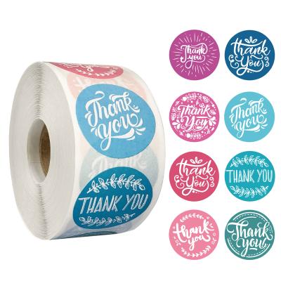 China Custom high quality heat sensitive self adhesive stickers roll up etiquetas adhesivas printing labels for packaging thank you stickers with logo for sale