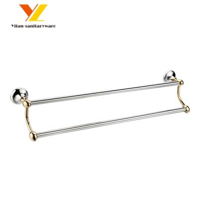 China With Double Bras Antique Gold Towel Wall Mount Set Hook Hardware Bathroom Brass Towel Rails for sale