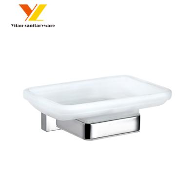 China Modern Home Hotel Bathroom OEM Soap Holder Corner Shower Glass Soap Dish for sale