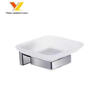 China Modern Home Decoration Soap Dish Wall Mount Bathroom Glass Soap Holder For Shower for sale