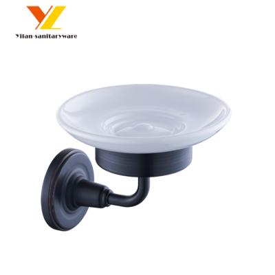 China Customized Design Stylish Soap Holder Bathroom Matt Black Shower Ceramic Soap Dish for sale