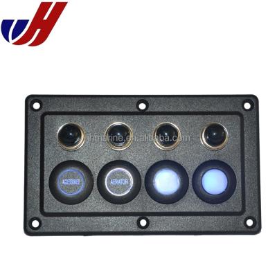 China 12V 4 Strip ON-OFF Led Light Boat Caravan Dash Ignition Switch Rear Panel for sale