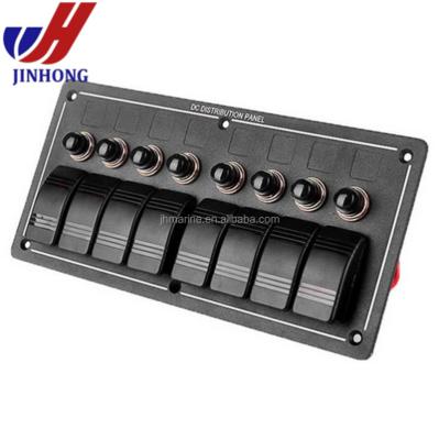 China Electronic/Marine/Jeep/Boat 8 Gang 12V Aluminum Waterproof Rocker Switch Panel for Marine Boat for sale