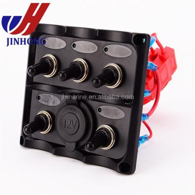 China Electronic/Marine/Jeep/Ship Boat 5 Gang Auto Inverter Control Panel With Voltage Meter for sale