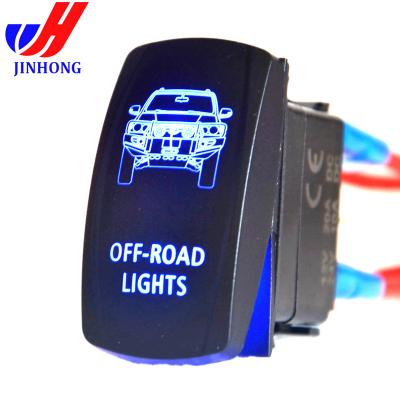 China Electronics / Marine / Jeep / Boat Off Road RV Accessory Illuminated Marine Rocker Switch With Laser Etched Labels for sale