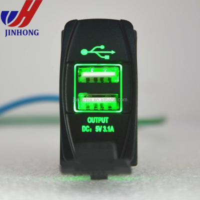 China ABS Dual USB Landcruiser Pardo Navara Car Charger Carling Rocker Switch for sale