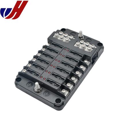 China Low Voltage Fuse Cutout 12 Way Bus Bar Kit and Blade Fuse Holder Boxcar Boat Marine Power Distribution for sale