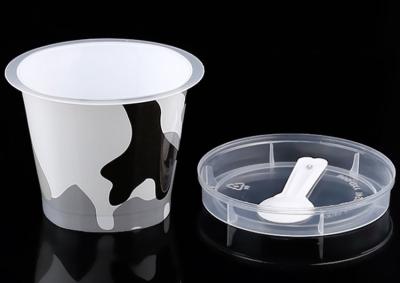 China 8oz 240ml Plastic Yogurt Ice Cream Cups IML Printing Chocolate Mousse Cup for sale