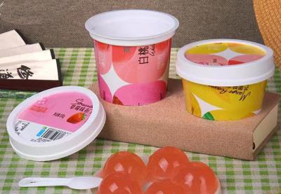 China 80ml 230ml Round Ice Cream Pudding Cup PP Material Dessert Box With IML Printing for sale