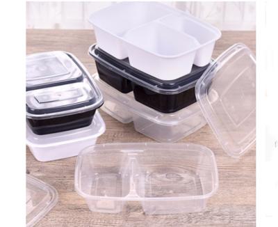 China Two Compartment Plastic Takeaway Food Containers for sale