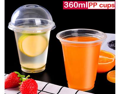 China 360ml 12 Oz Clear Plastic Cups With Lids , Bubble Tea Plastic Cups Eco Friendly for sale