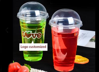 China Healthy 680ml~700ml Clear Disposable PET Cup With Customized Logo for sale