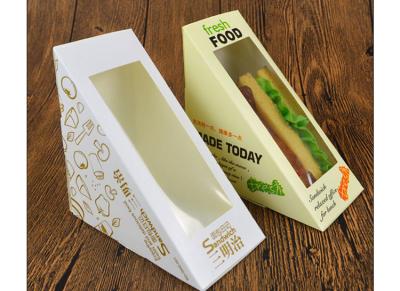 China Anti Oil Paper Sandwich Takeaway Box , Disposable Food Packaging Boxes for sale