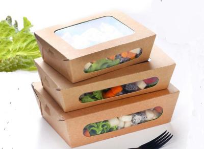 China Coated kraft paper Takeaway Food Packaging / Takeaway Salad Containers for sale