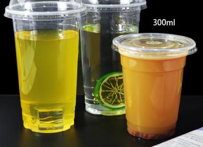 China 10oz 300ml Plastic PP Disposable Smoothie Cups With Lids And Straws for sale