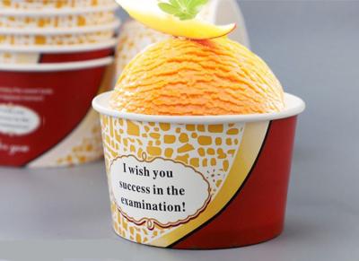 China 80ml 90ml 110ml 140ml 180ml Disposable Paper Cups / Bowl PLA film Coating For Holding Ice Cream Ball Leakage Proof for sale