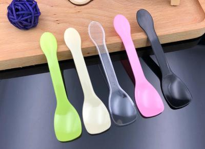 China Disposable Wrapped Plastic Cutlery, Clear Ice cream Spoons L100mmxW20mm for sale