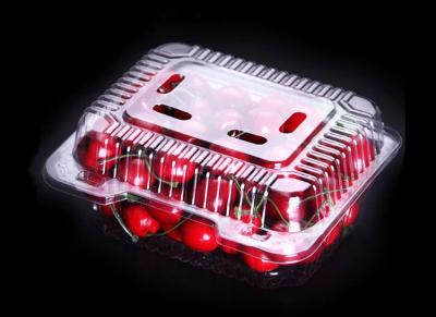 China Food Grade 1000ml 170mm×160mm PET Clear Cherry Box for sale